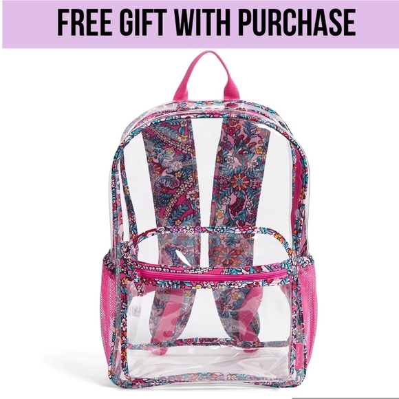 Vera Bradley Clear Clearly Colorful Large Backpack Kaleidoscope - Picture 1 of 13